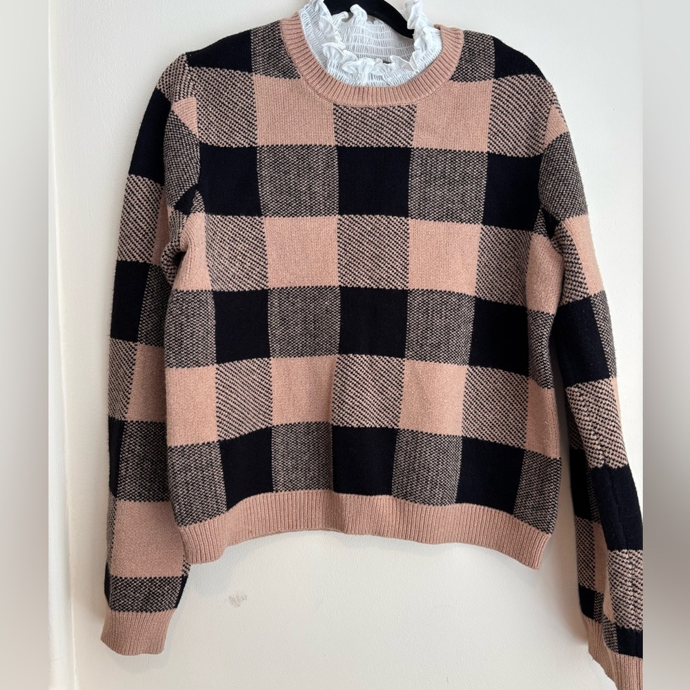 Anthropologie Black and Brown Checkered Sweater - Picture 2 of 4